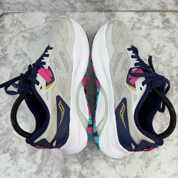 SAUCONY Guide 15 Women’s Sz 8.5 Gray Blue Gold Running Athletics Training Shoes - Picture 5 of 12